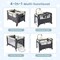 Honeyjoy 5-in-1 Baby Crib with Adjustable Height Soft Mattress Portable Pack Play with Music Black/Grey
